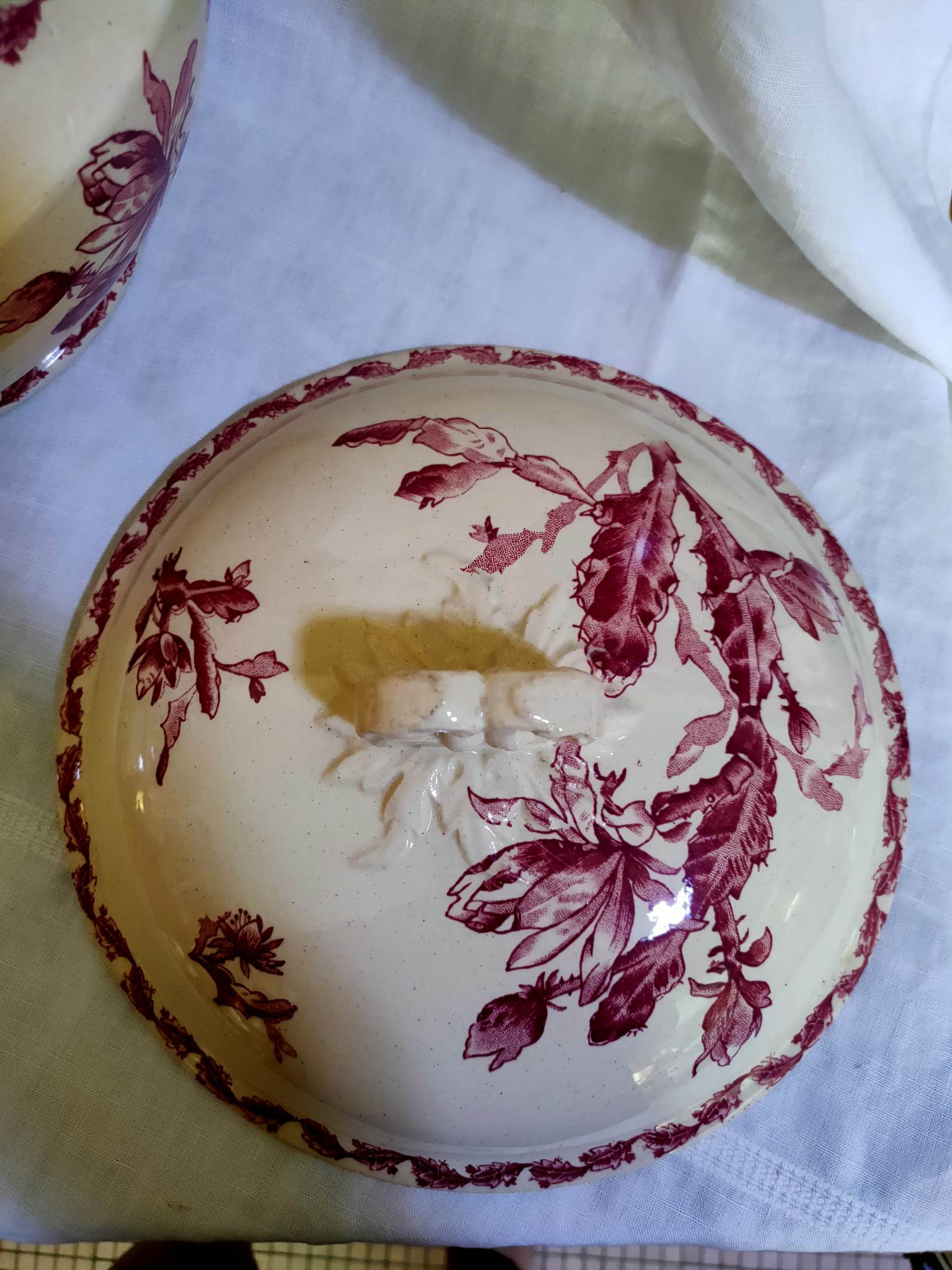 Earthenware tureen of Gien decoration Cactus