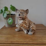 Tijger beeldje, vintage, céramique et handbeschilderd