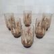 6 large smoked brown glasses
