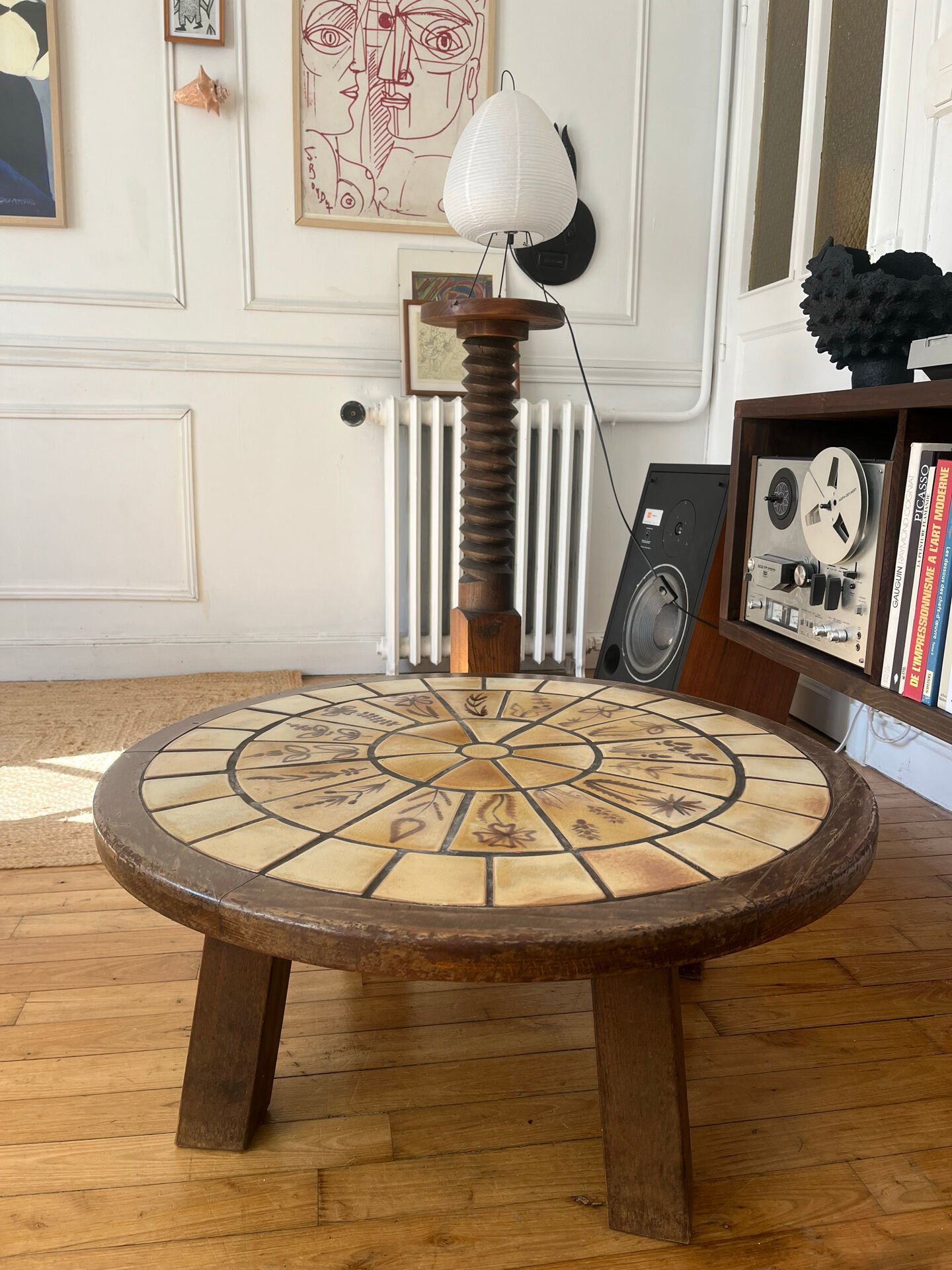 Table basse herbiers vintage