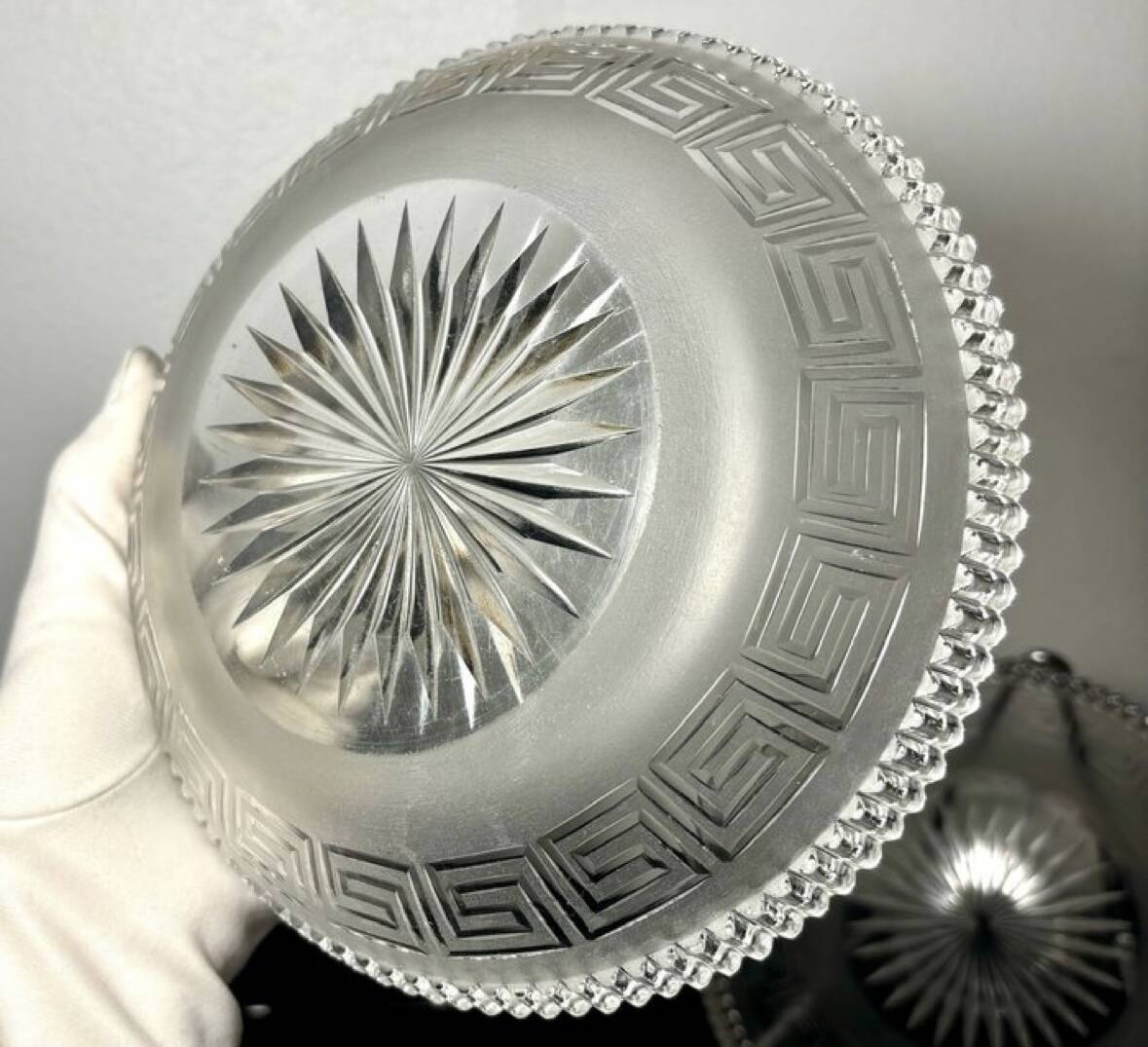 4 Baccarat plates in Greek key pattern 19th century