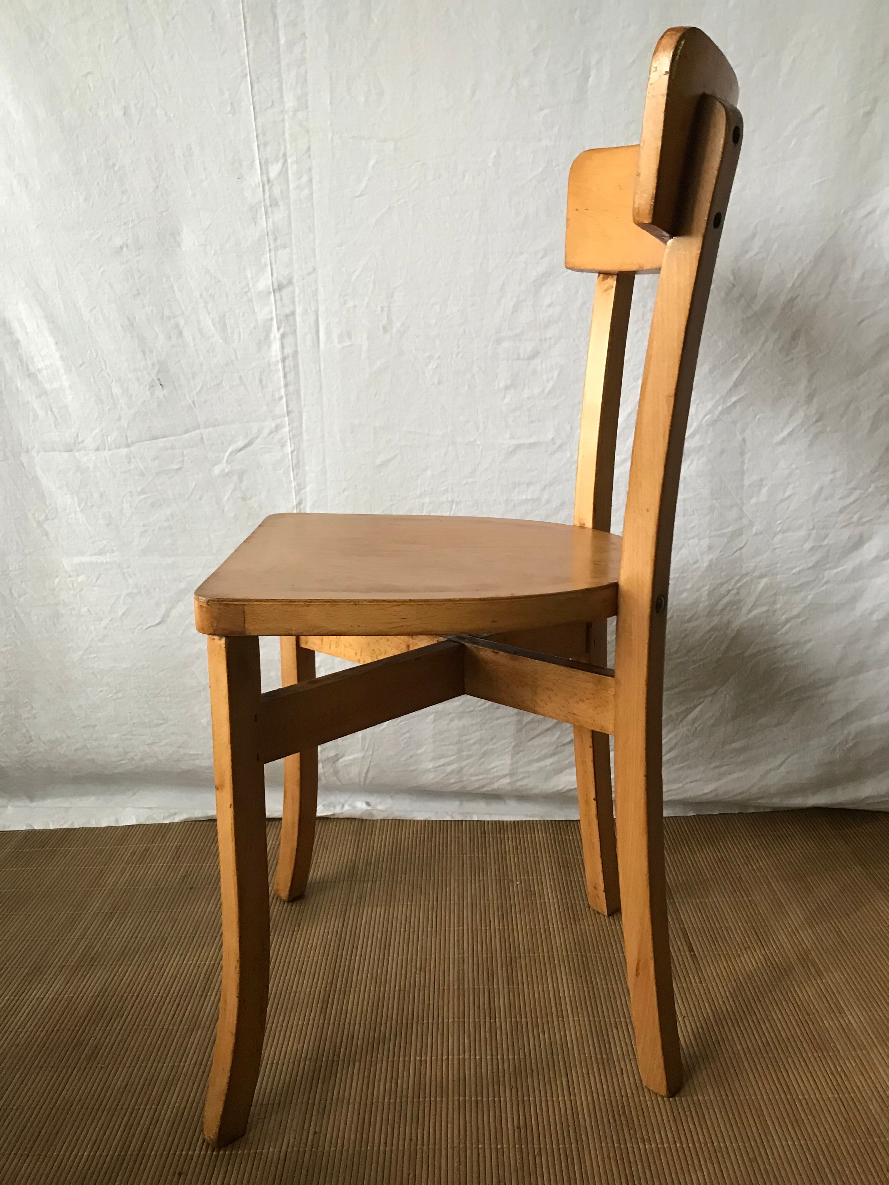 Set of 4 vintage bistro chairs manufacture Boiclerc