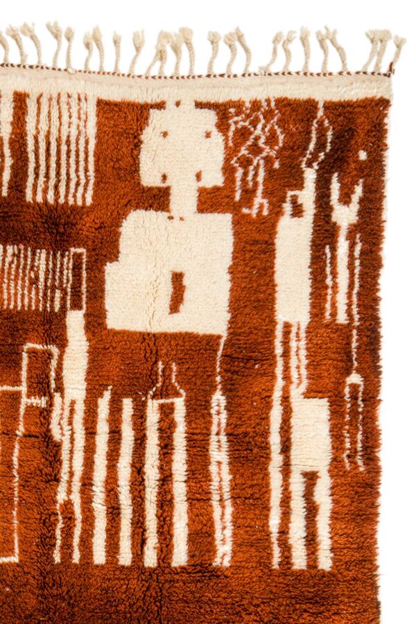 Tapis berbère azilal marron et blanc