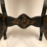 Worker Napoleon III, black lacquered wood with Asian decoration painted gold