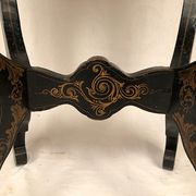 Worker Napoleon III, black lacquered wood with Asian decoration painted gold