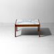 Minimalist coffee table in teak and marble by Alfred Hendrickx, 1960s