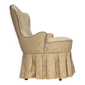 1960s, Danish cocktail lounge chair, jacquard fabric, beech wood.
