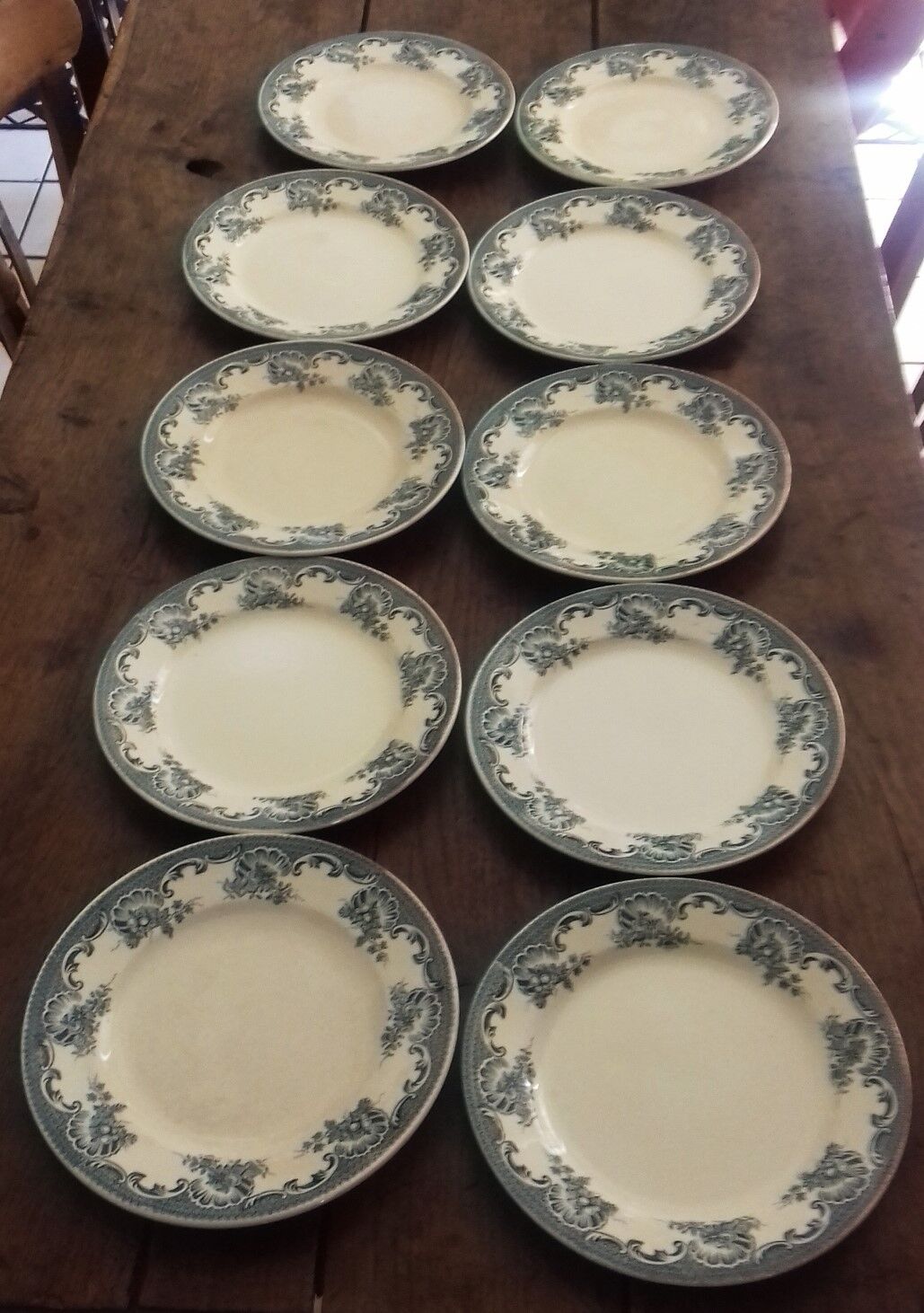 Lot 10 plates Plate Terre de Fer Bleu Moulin des Loups La Vallière