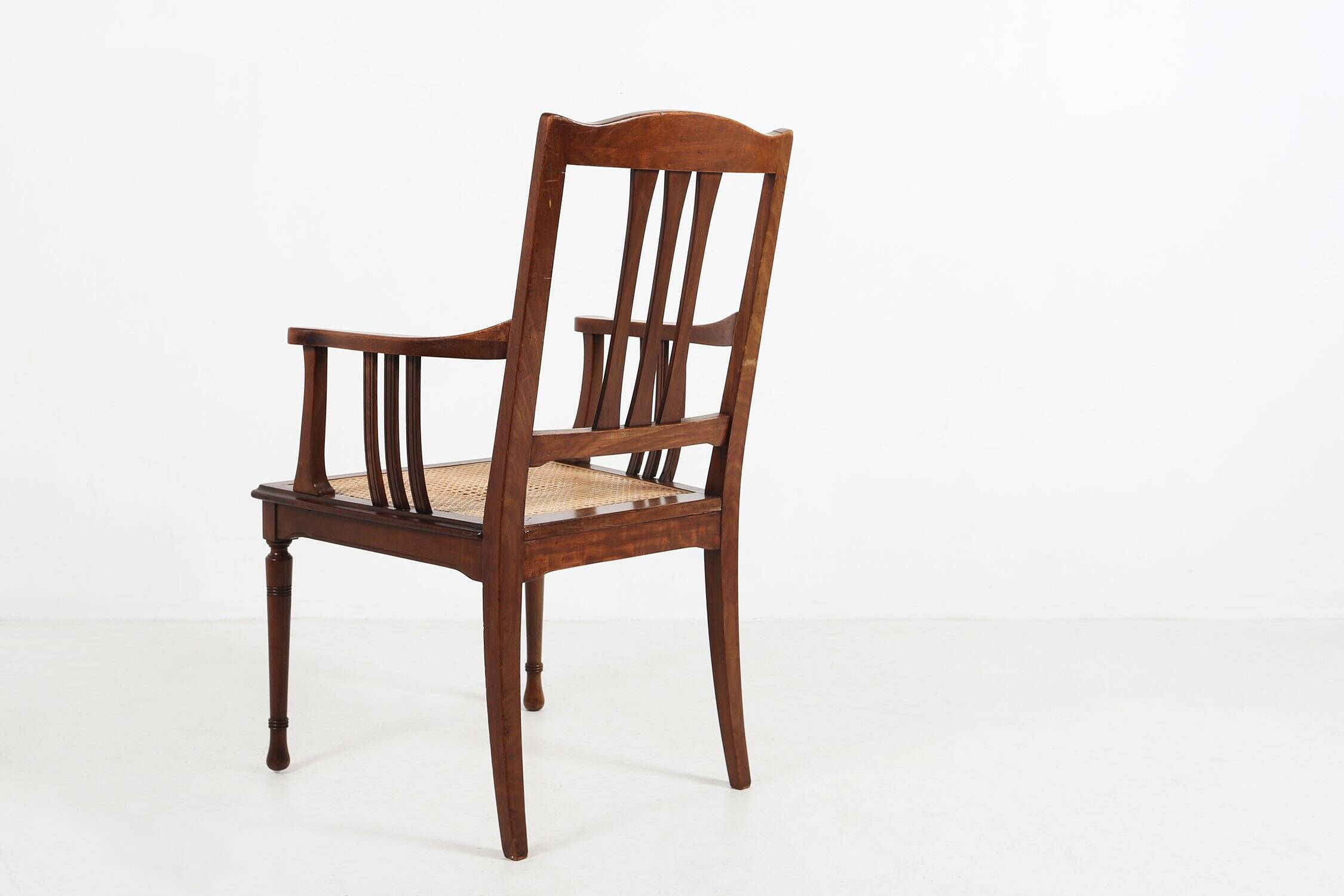 Antique French Armchair with Cane Seat, France, circa 1890