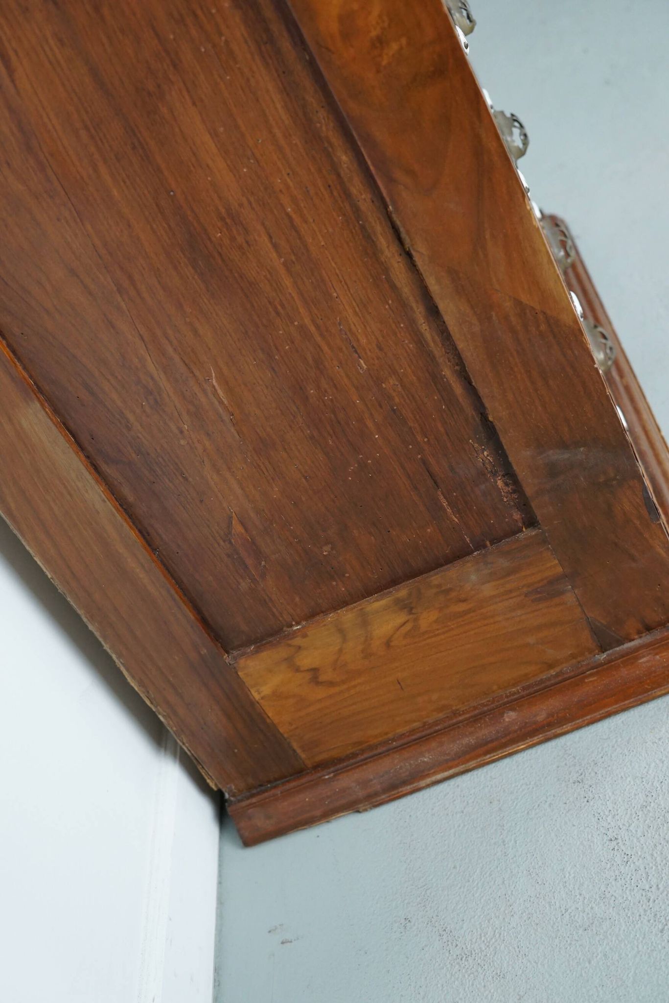 Very Tall Dutch Art Nouveau Walnut Apothecary Cabinet Barber Cabinet, 1900s