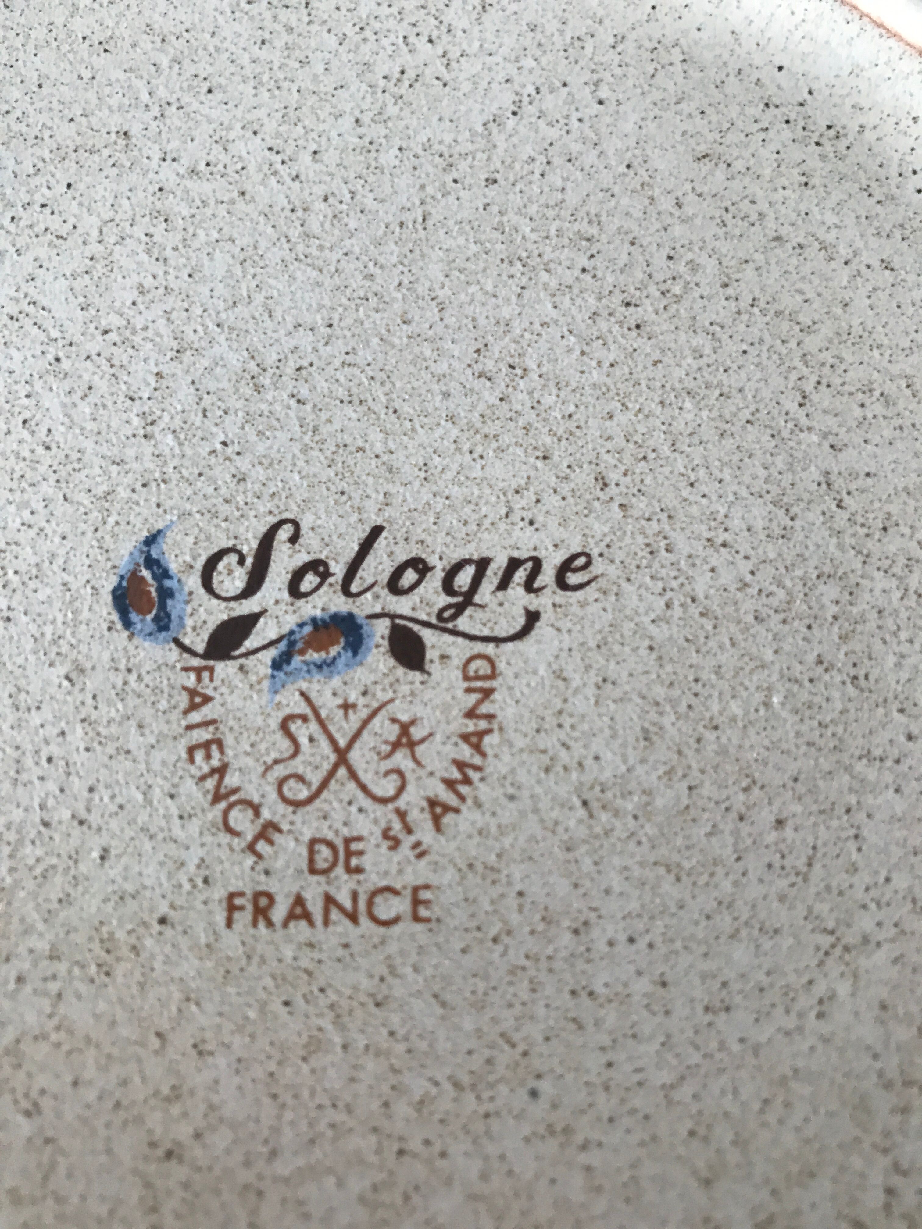 4 bowls hollow plates sandstone earthenware of Saint Amand floral decoration Sologne