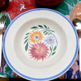 Lot 6 assiettes creuses à fleurs modèle "Rustique" Sarreguemines