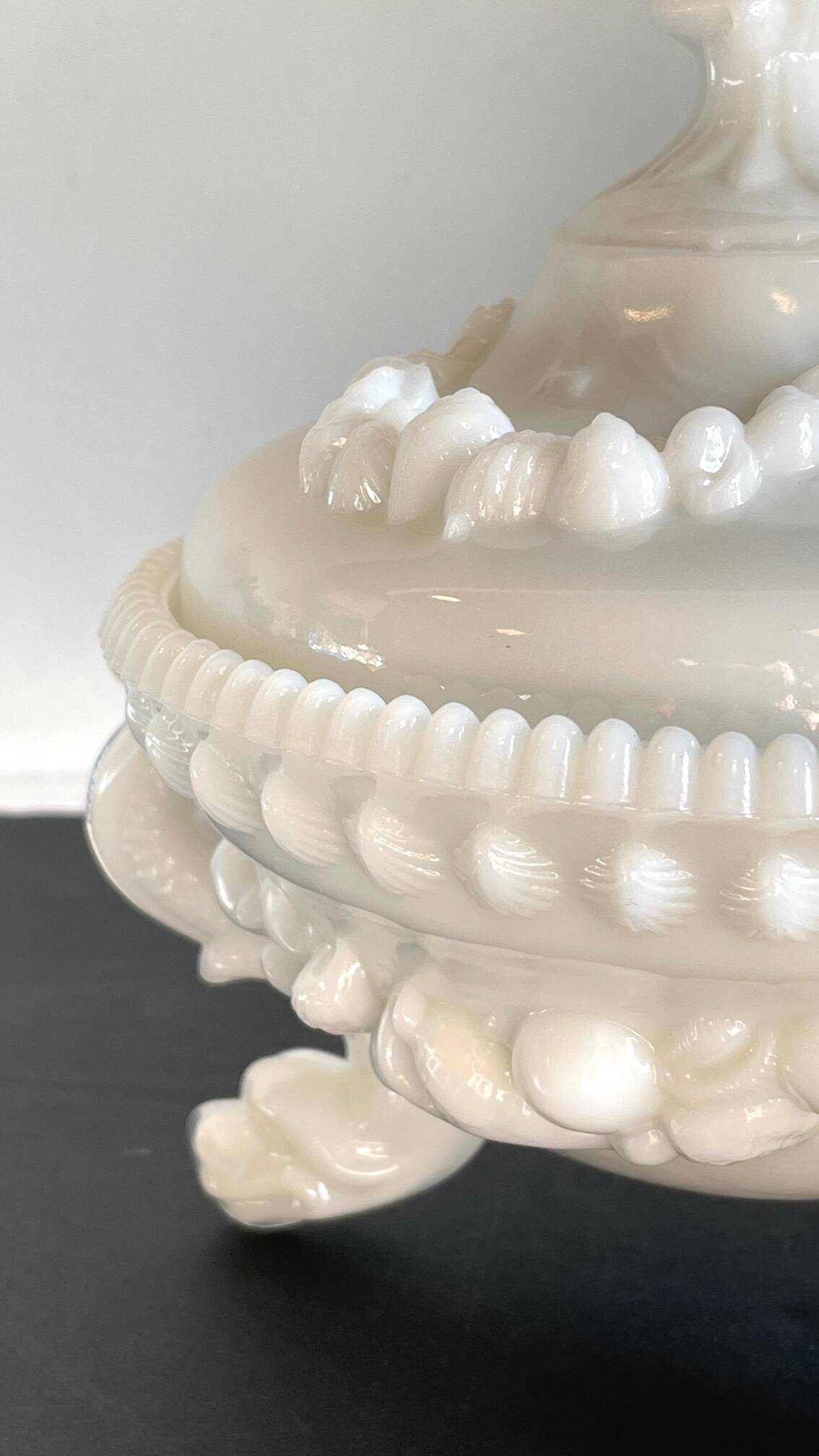 Vintage Opaline Glass Candy Box - France BOISSONS