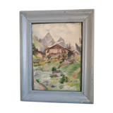 Aquarelle ancienne paysage de montagne signée Roy?