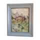 Old mountain landscape watercolor by Roy?
