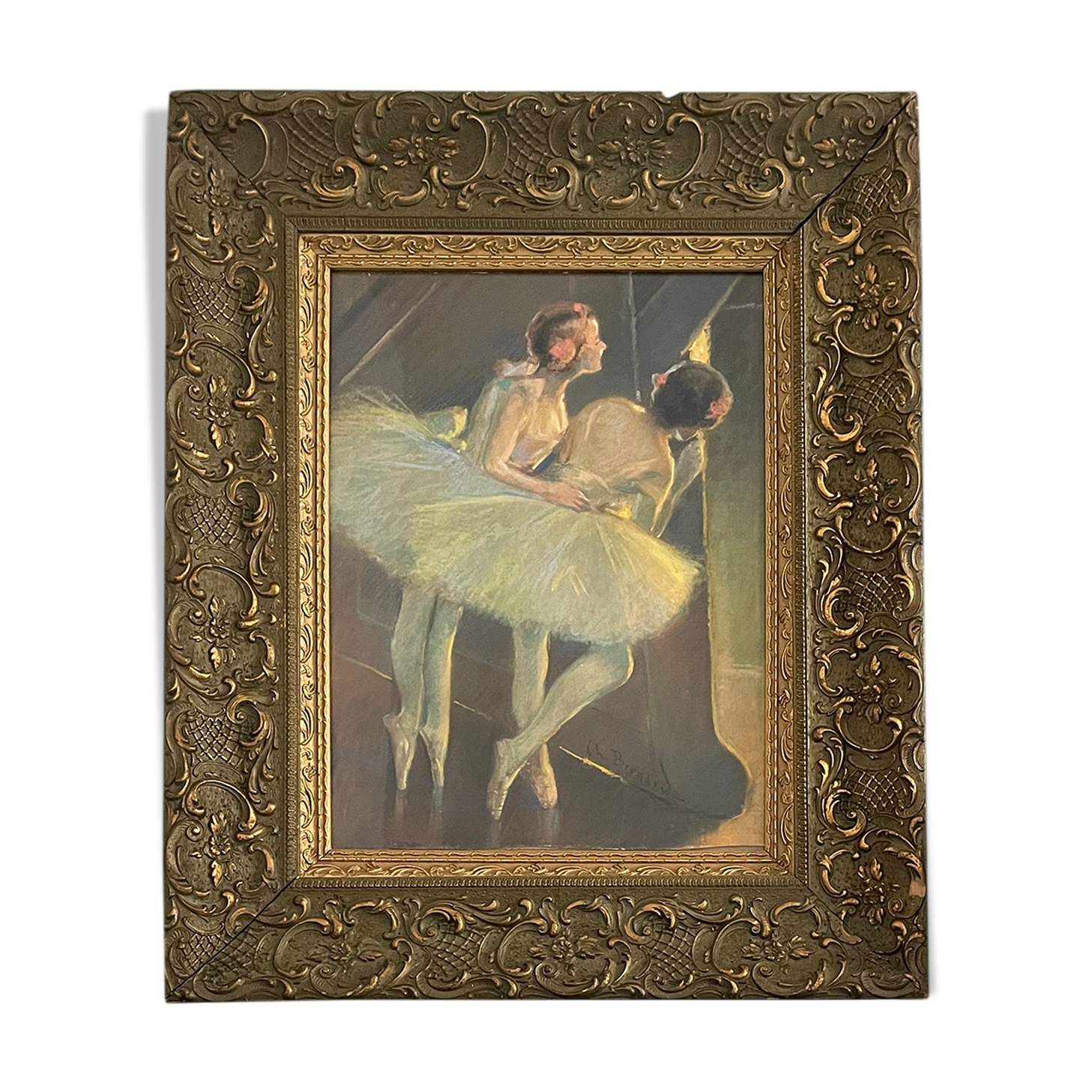 Pastel painting entitled "dance competition" by Charles Bernard 1933