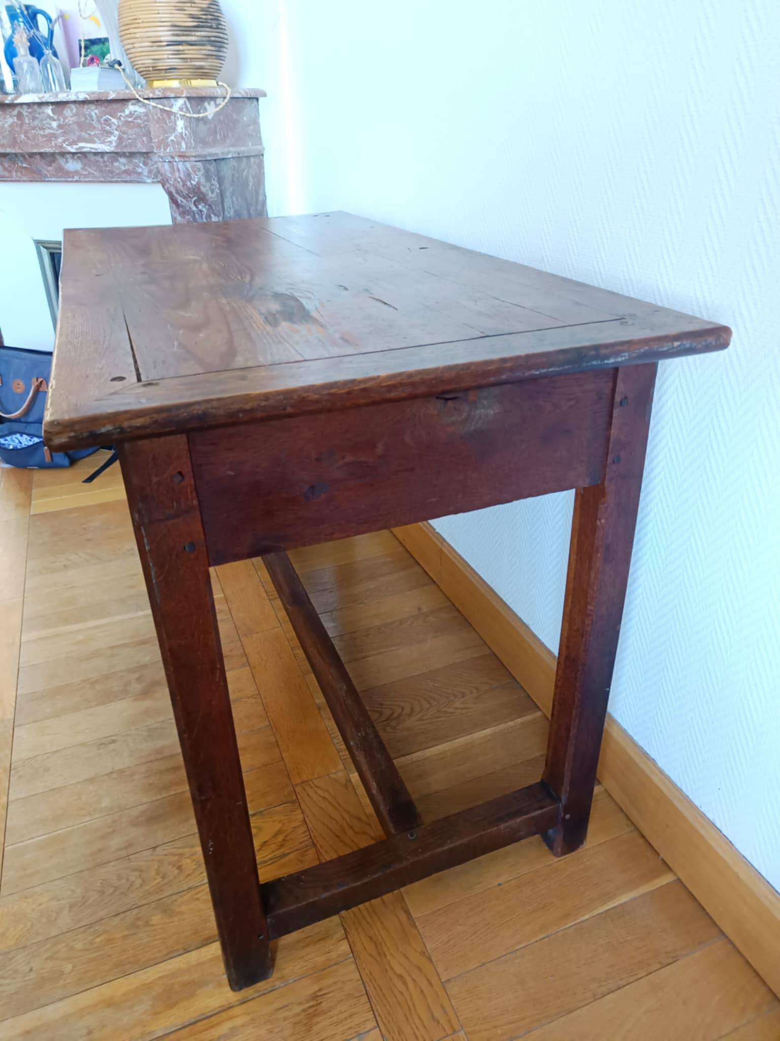 Farmhouse table or desk stamped circa 1920