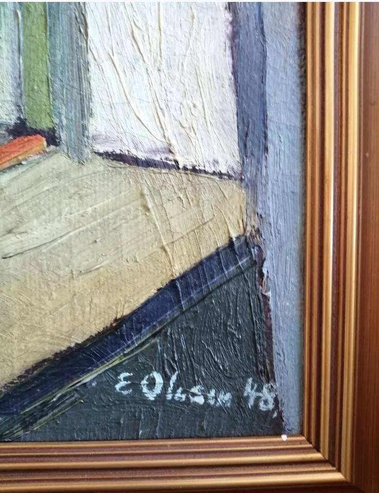 Vintage 20th Century Impressionist Still Life Oil Painting of a Vase of Flowers