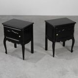 20th Century pair of French Louis XV Style Nightstands in Carved Wood
