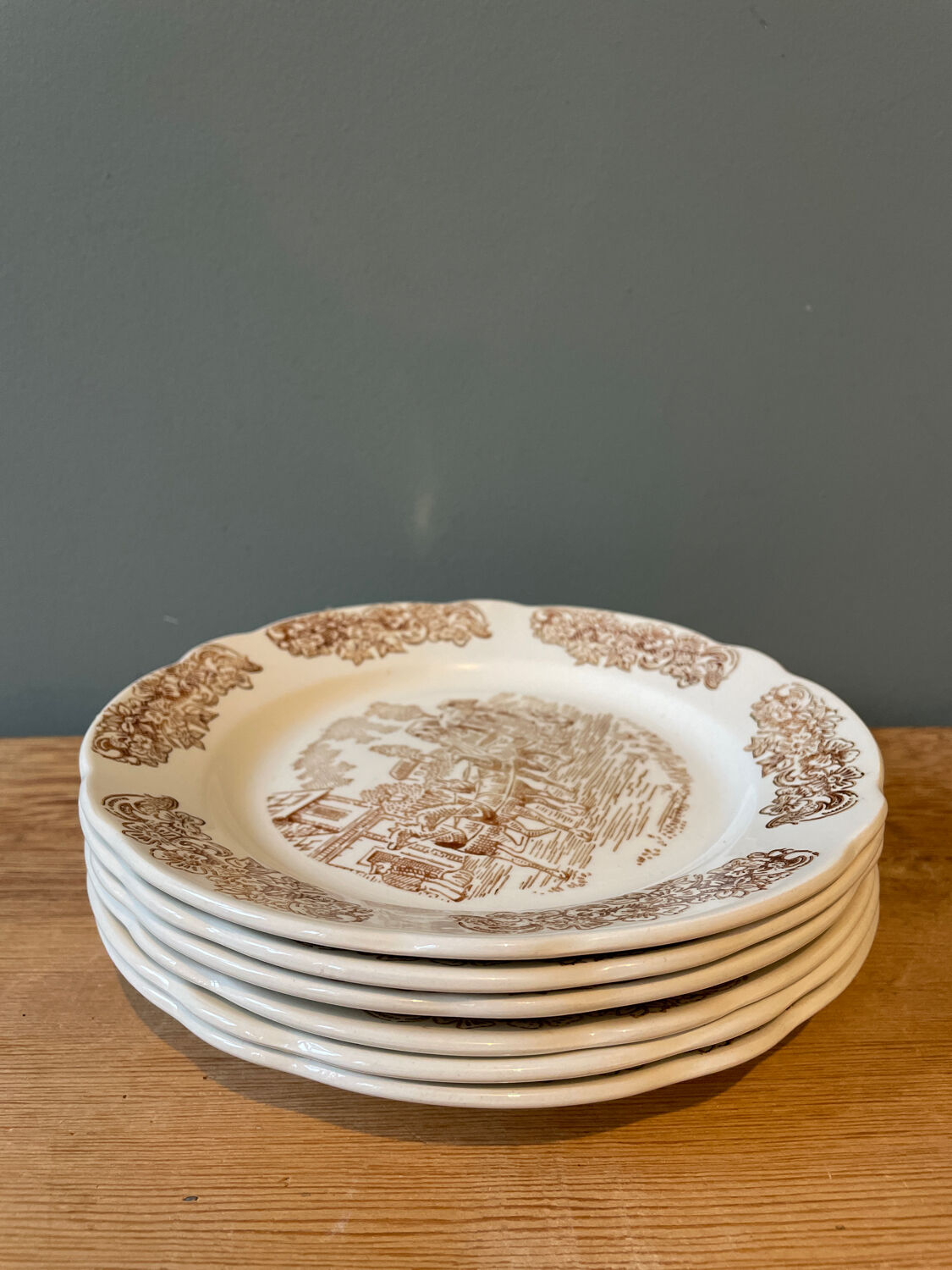 Set of 6 dessert plates Sarreguemines France