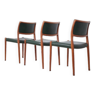 3 x Niels Møller chairs model 80