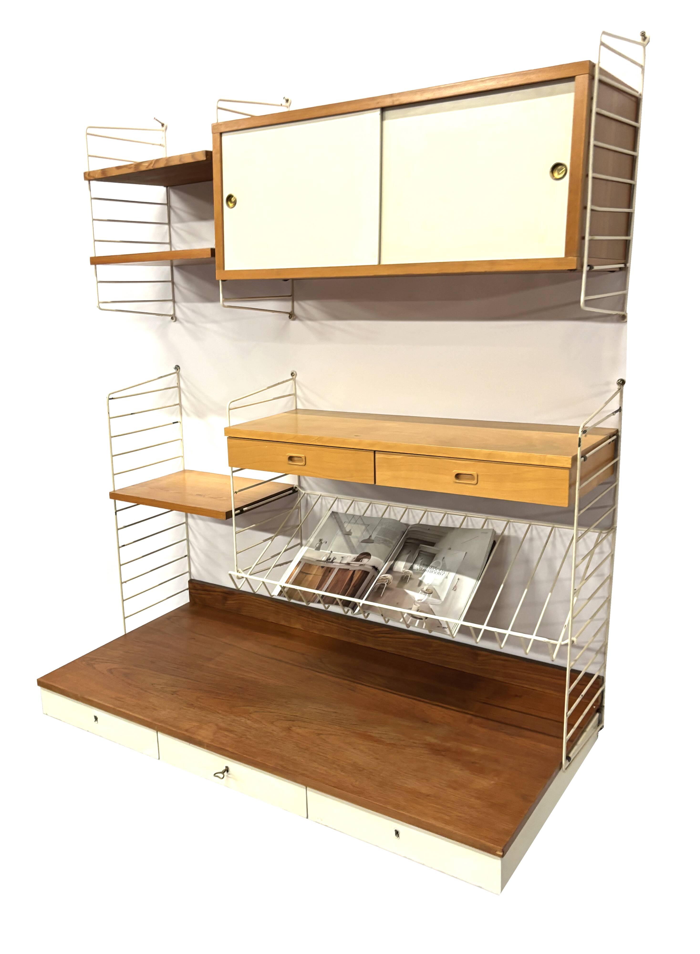 Système mural à cordes Nisse Strinning vintage 1960