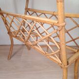 Vintage rattan magazine rack