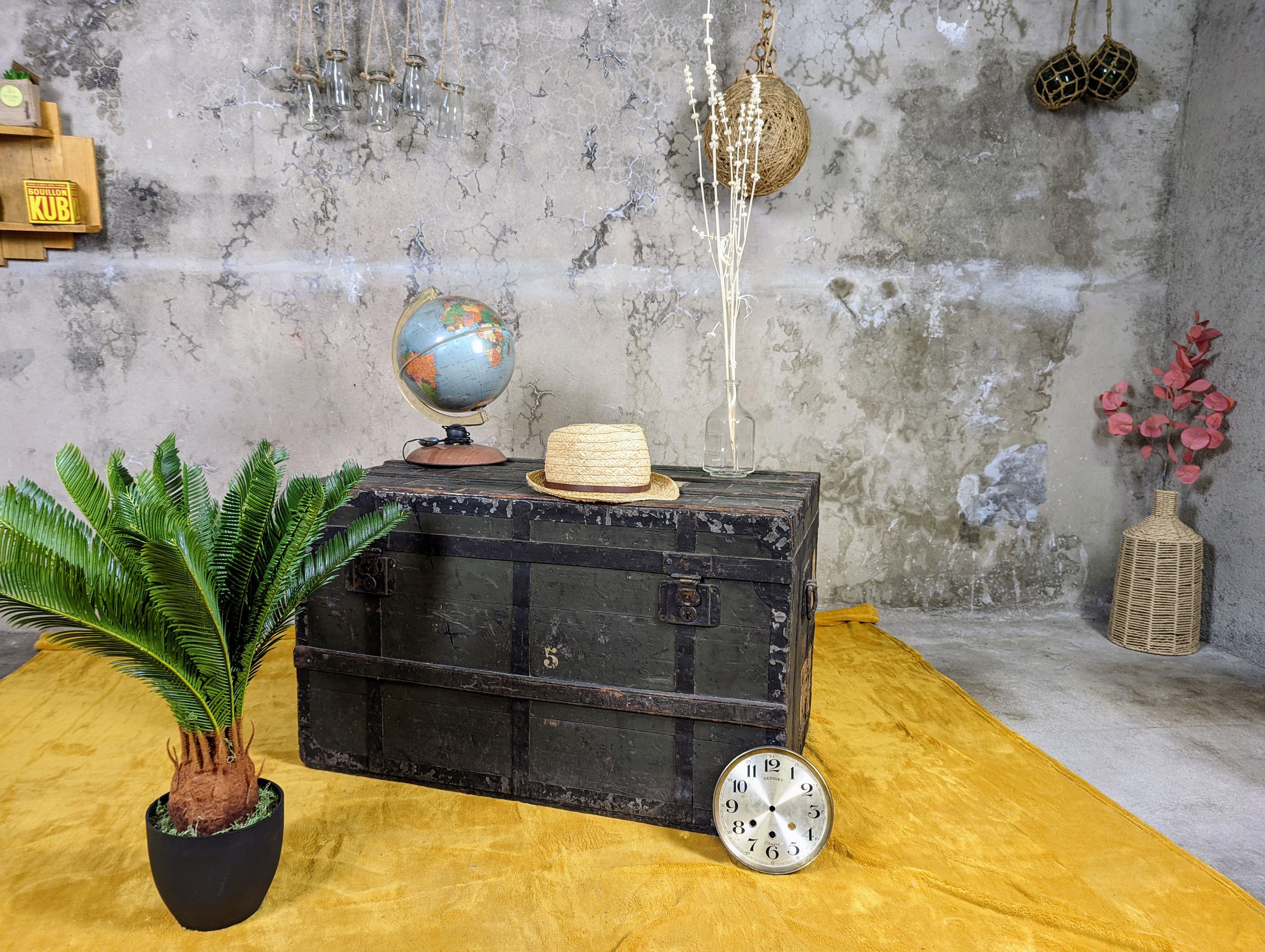 Antique travel trunk