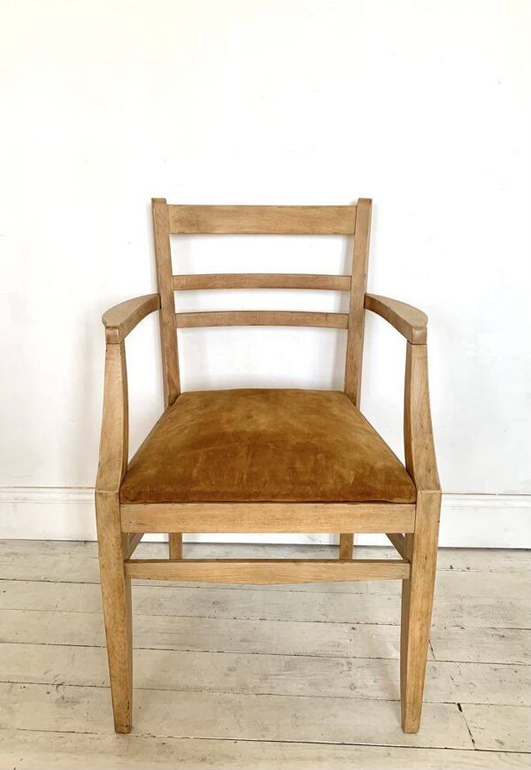 Fauteuil art déco avec assise velours moutarde