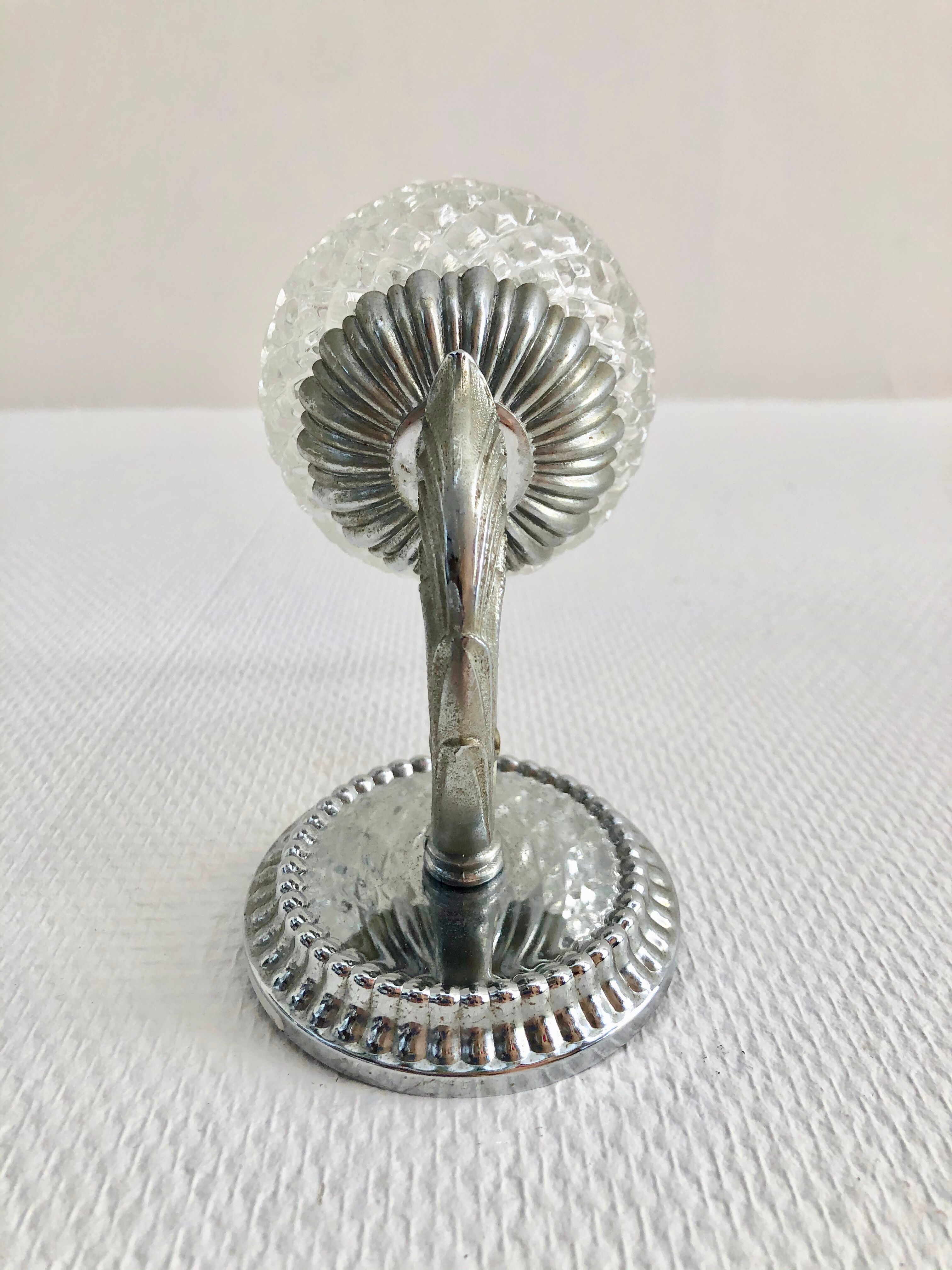 Paire d'appliques rétro verre et chrome