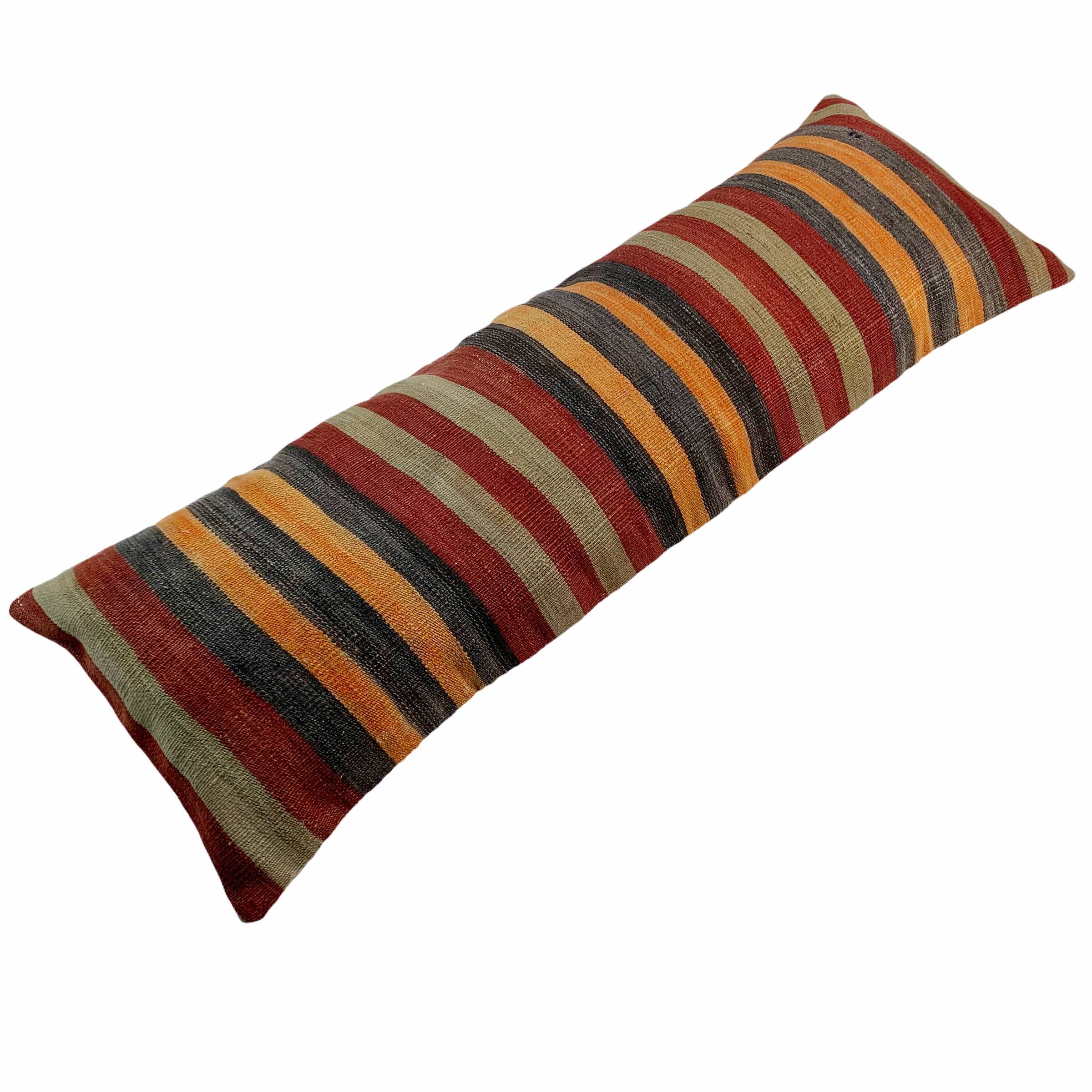 Vintage turkish kilim cushion cover , 120 x 40 cm