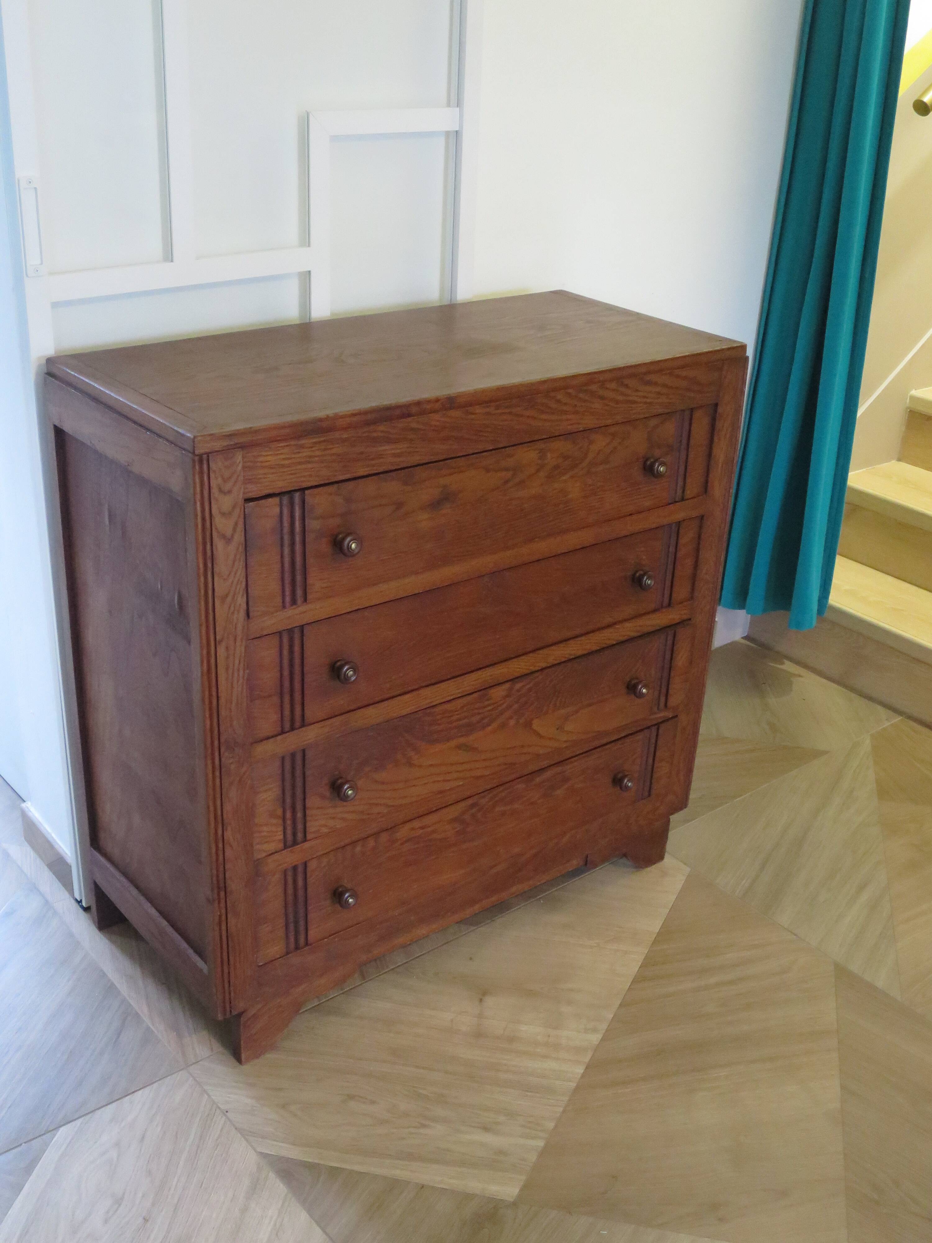 Rare - Jolie commode 4 tiroirs -Vintage - Frêne - Années 50