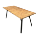 Handmade industrial oak dining table with black metal legs