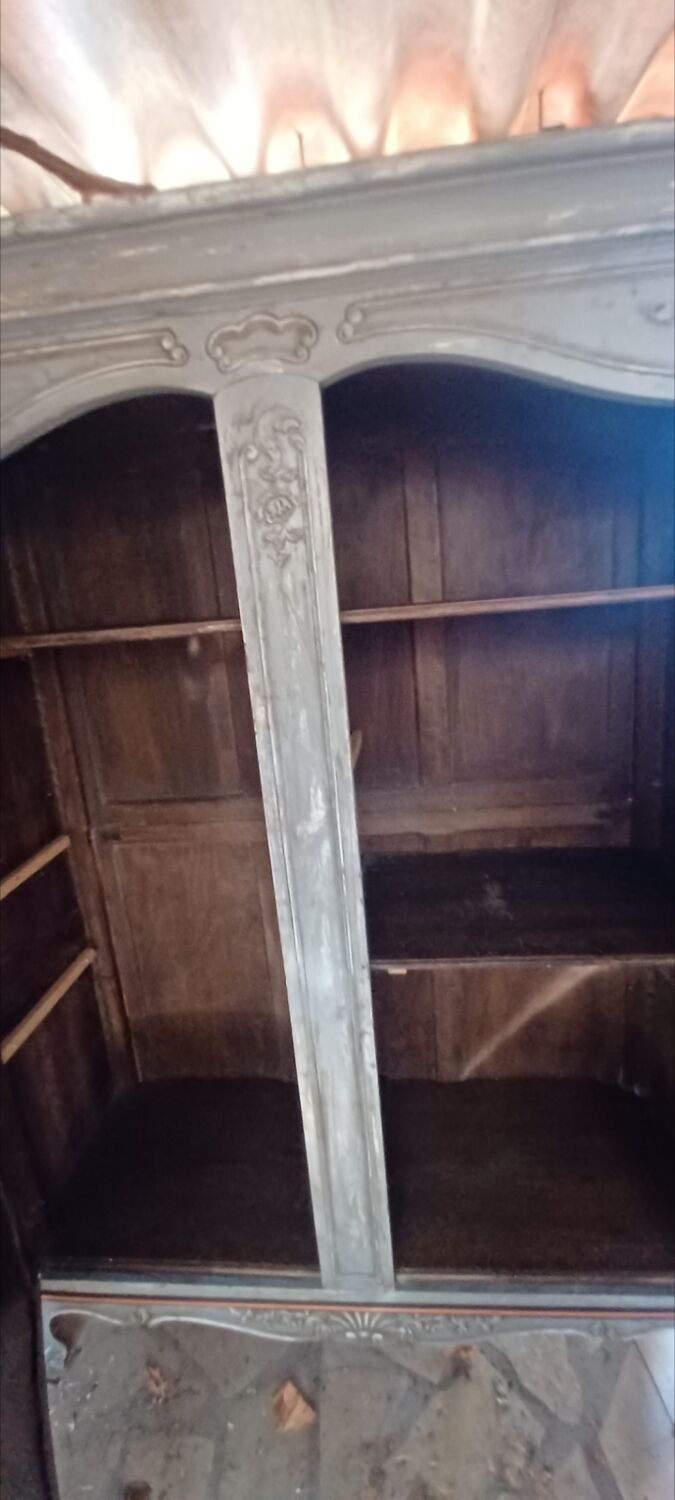 Old cabinet 18th century painted patinated