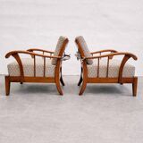 Mid-Century Lounge Armchairs in Solid Cherry Wood, Austria 1940s