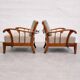 Paire de fauteuils en bois de cerisier massif, Autriche années 1940