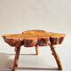 Olive root coffee table in brutalist style.