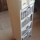 chiffonier, linen chest of drawers made of wood, wicker and fabric