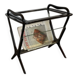 Mahogany side table & magazine holder from 1950'