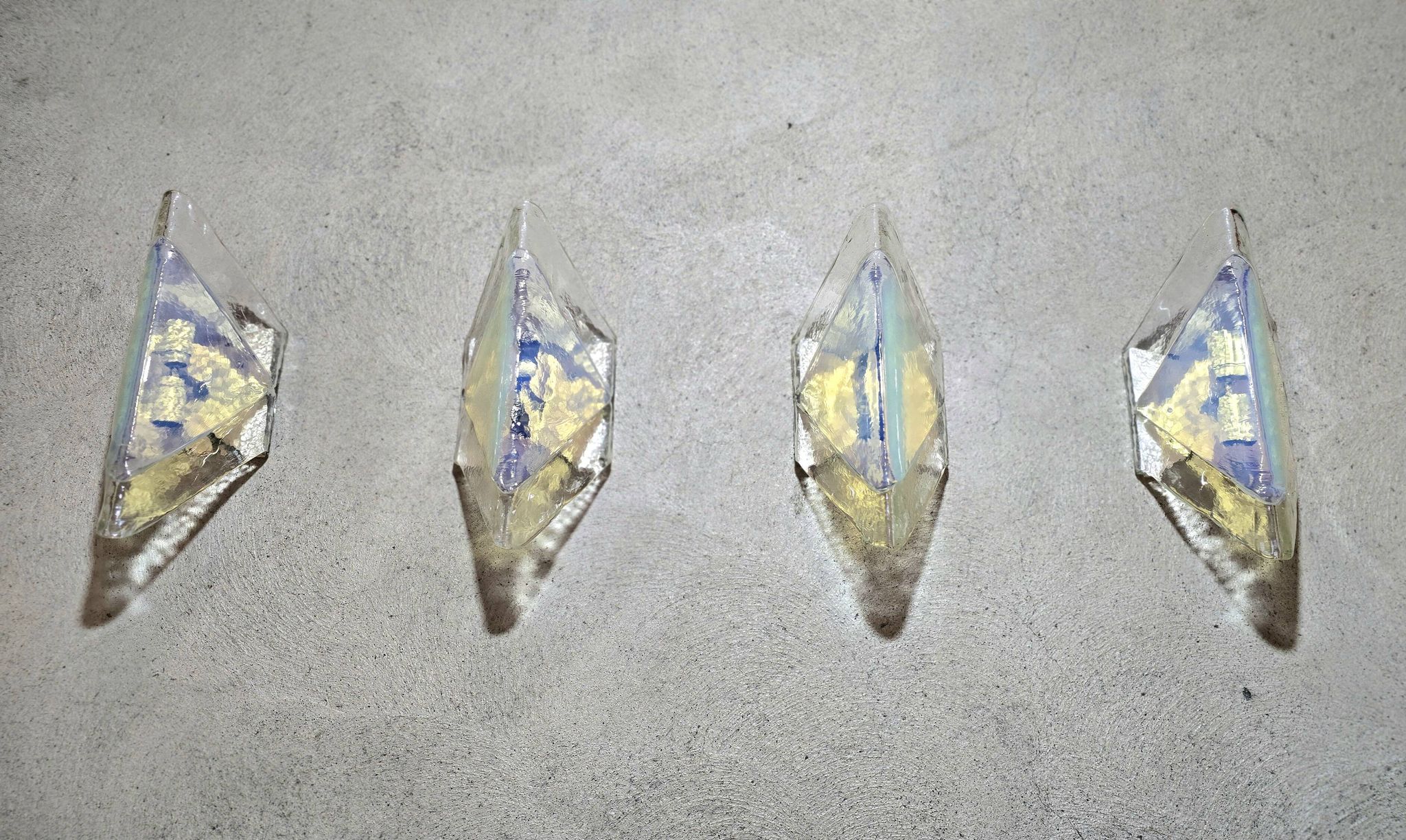 Carlo Nason for A.V. Mazzega (attributed), set of 4 glass wall lights.