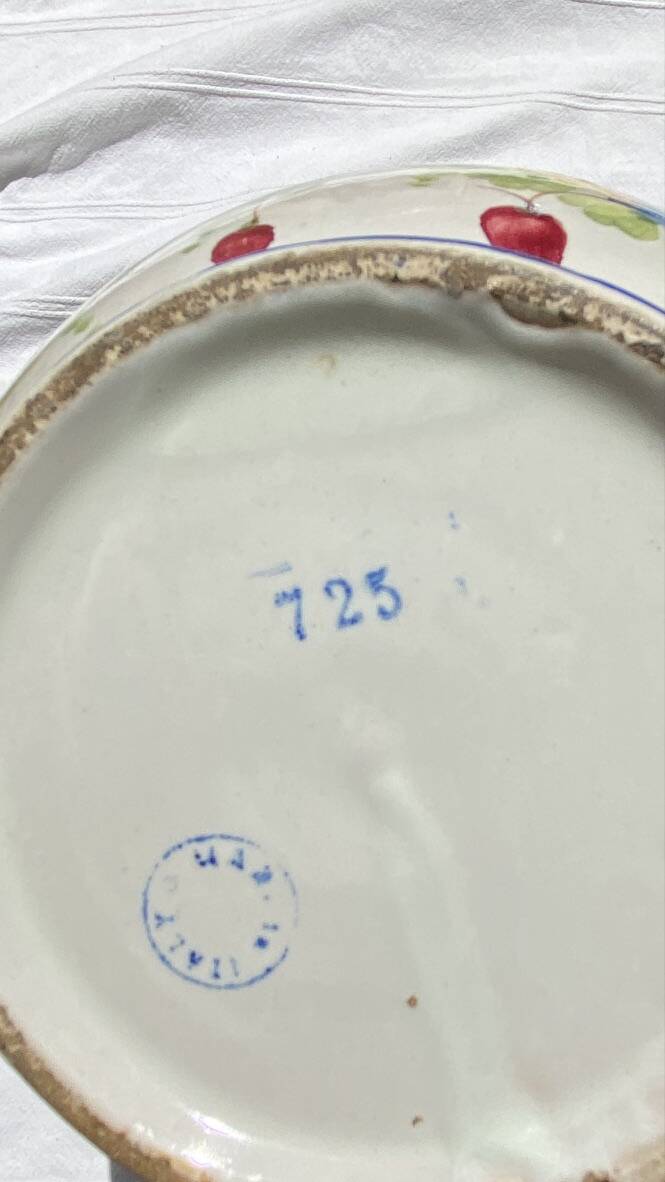 Antique vase, cheetah heads, numbered and stamped