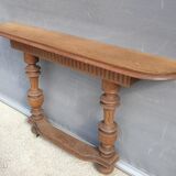 Neoclassical solid oak console with columns