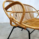 Banc en rotin par Rohe Noordwolde 1960