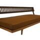 Mid-century daybed with removable backrest in oak 50's design