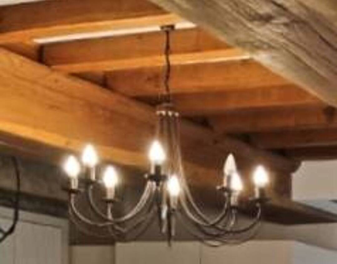 Brown metal chandelier