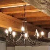 Brown metal chandelier