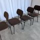 Chaises de salle à manger STOL Kamnik vintage (ensemble de 4) : tissu marron rétro des années 1970