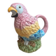 Multicoloured parrot jug in slipware – vintage earthenware