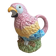 Multicoloured parrot jug in slipware – vintage earthenware