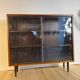 Vintage rosewood library with sliding glass doors – mid-century Scandinavian design